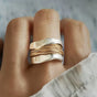 Silver ring with gold threads | Handmade