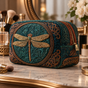 Sewn in Quietness - Dragonfly Print | Handmade Padded Make-Up Bag