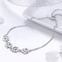 Adjustable Sterling Silver Bracelet with Dog Paw Print | Handmade