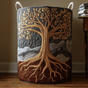 Tree of Life | Handmade Quilted Laundry Basket