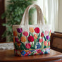 Tulip Garden | Handmade Quilted Tote Bag