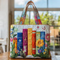 Floral Library | Handmade Quilted Tote Bag