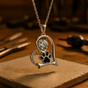 Sentimental Paw Print Pendant with Zirconia - For Dog Lovers | Handmade