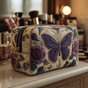 Butterflies and Flowers | Handmade Padded Make-Up Bag