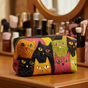 Cat in the Garden | Handmade Padded Make-Up Bag