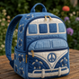 Quilted Boho Rucksack – Denim with Sea Turtle