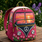 Quilted Boho Rucksack – Tulips at Dusk