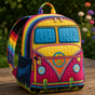 Quilted Boho Rucksack – Colourful Bus