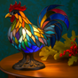 Ollie | Colourful Rooster Lamp | Handmade