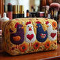 Chicken Feathers | Handmade Padded Make-Up Bag