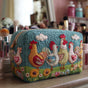 Chickens in the Garden | Handmade Padded Make-Up Bag
