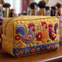 Chickens in the Garden | Handmade Padded Make-Up Bag
