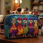Chickens and Hearts | Handmade Padded Make-Up Bag