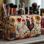 Chickens in the Valley | Handmade Padded Make-Up Bag