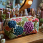 Colourful Plant Motifs | Handmade Padded Make-Up Bag