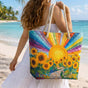 Rainbow Sun | Handmade Quilted Beach Bag