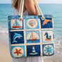 Marine Creatures | Handmade Quilted Beach Bag