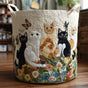 Garden Cats | Handmade Quilted Laundry Basket