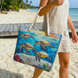 Marine Turtle | Handmade Quilted Beach Bag