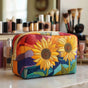 Golden Flower | Handmade Padded Make-Up Bag