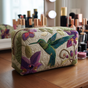 Hummingbird Garden | Handmade Padded Make-Up Bag