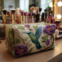 Bright Hummingbird | Handmade Padded Make-Up Bag
