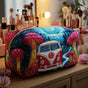 Minibus and Colourful Mushrooms | Handmade Padded Make-Up Bag