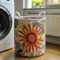 Sunburst Prairie | Handmade Quilted Laundry Basket