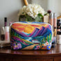 Retro Travel Pattern | Handmade Padded Make-Up Bag