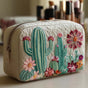 Cactus Pattern | Handmade Padded Make-Up Bag
