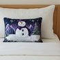 Purple Snowman | Handmade Padded Cushion Cover