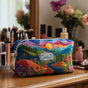Retro Travel Pattern | Handmade Padded Make-Up Bag