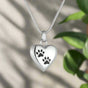 Heart and Paw Memorial Pendant – Stainless Steel Urn Pendant | Handmade