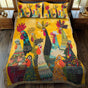 3-Piece Quilted Bed Set - Rooster of Dawn