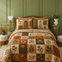 Rustic Floral Patchwork | Handmade Quilted Bedding Set LD23