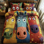 Vibrant Painted Horses | Handmade Quilted Bedding Set LD40