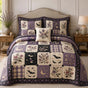Vintage Purple Botanical Patchwork | Handmade Quilted Bedding Set LD52