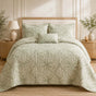 Sage Green Geometric | Handmade Quilted Bedding Set LD69
