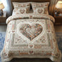 Vintage Floral Heart | Handmade Quilted Bedding Set LD71