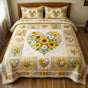 Sunflower Floral Patchwork | Handmade Quilted Bedding Set LD83