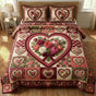 Rose Floral Patchwork | Handmade Quilted Bedding Set LD87