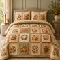 Autumn Pumpkin Patch Patchwork | Handmade Quilted Bedding Set LD116