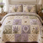 Lavender & Honeybee Patchwork | Handmade Quilted Bedding Set LD117