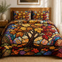 Autumn Tree Stained Glass | Handmade Quilted Bedding Set LD119