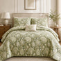 Sage Green Floral | Handmade Quilted Bedding Set LD121