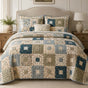 Floral Square Patterned | Handmade Quilted Bedding Set LD124