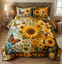 Sunflower Honey Garden | Handmade Quilted Bedding Set LD133