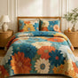 Boho Daisy Floral | Handmade Quilted Bedding Set LD135