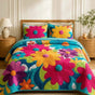 Colourful Daisy Pattern | Handmade Quilted Bedding Set LD142
