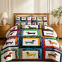 Colorful Dachshund | Handmade Quilted Bedding Set LD145